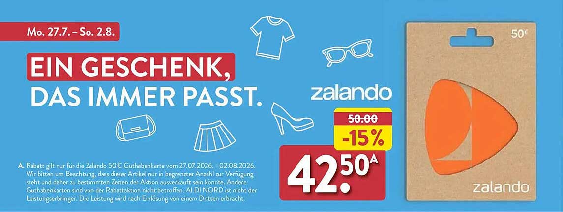 zalando 50€ Guthabenkarte