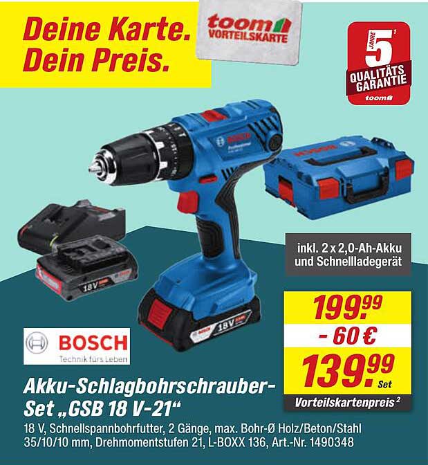 Akku-Schlagbohrschrauber-Set „GSB 18 V-21“