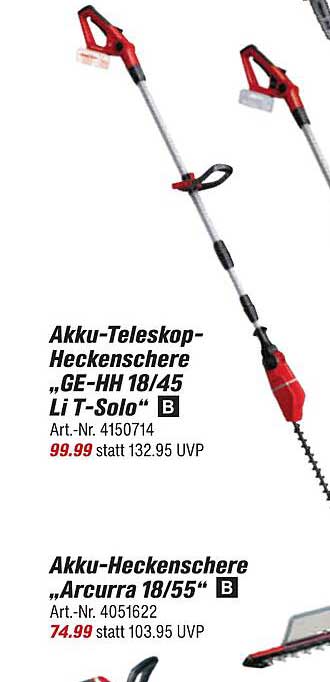 Akku-Teleskop-Heckenschere „GE-HH 18/45 Li T-Solo“