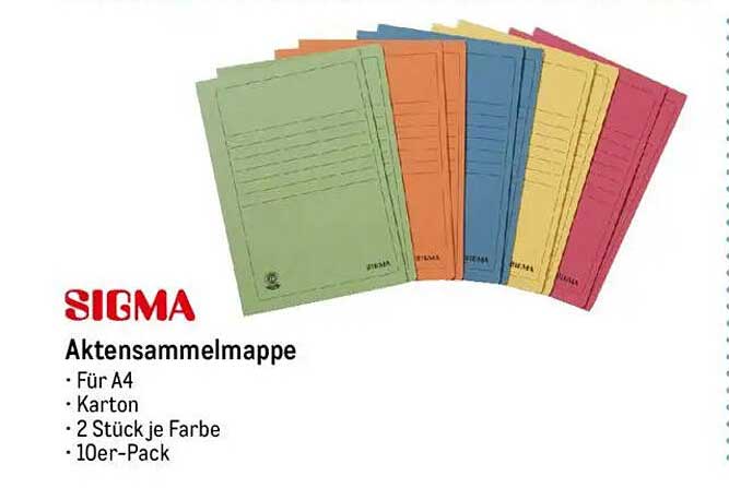 Aktensammelmappe von SIGMA – 10er-Pack