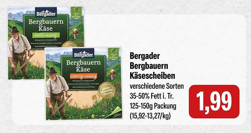 Bergader Bergbauern Käse Scheiben - verschiedene Sorten