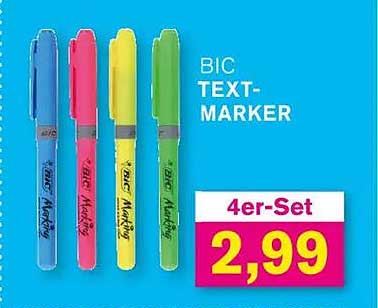 BIC TEXT-MARKER 4er-Set
