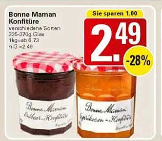 Bonne Maman Konfitüre verschiedene Sorten 335-370g Glas