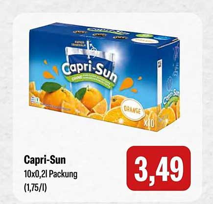 Capri-Sun 10x0,2l Packung (1,75€/l) - Fruchtiger Genuss für heiße Tage