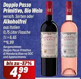 Doppio Passo Primitivo, Bio Wein - versch. Sorten oder alkoholfrei
