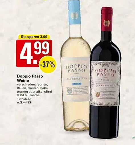Doppio Passo Weine - Verschiedene Sorten aus Italien