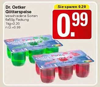 Dr. Oetker Götterspeise verschiedene Sorten 6x65g Packung