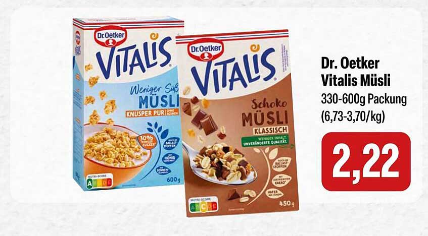 Dr. Oetker Vitalis Müsli 330-600g Packung