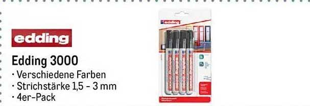 Edding 3000 - 4er-Pack Markierer in verschiedenen Farben
