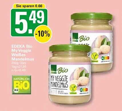 EDEKA Bio My Veggie Weißes Mandelmus
