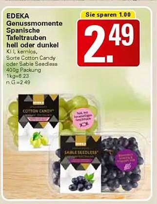 EDEKA Genussmomente Spanische Tafeltrauben hell oder dunkel