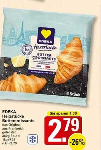 EDEKA Herzstücke Buttercroissants - das Original aus Frankreich