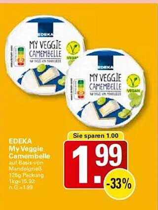 EDEKA My Veggie Camembert auf Basis von Mandeln
