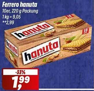 Ferrero hanuta 10er, 220 g Packung