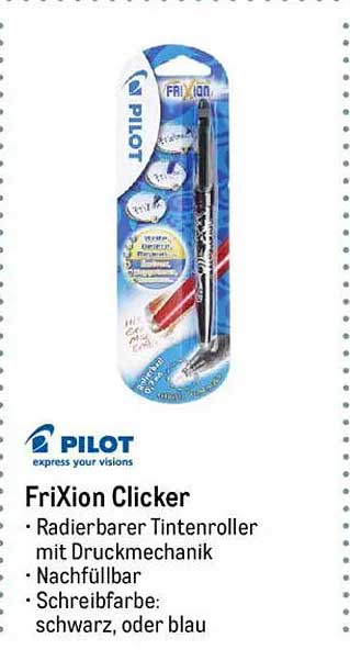 FriXion Clicker - Radierbarer Tintenroller mit Druckmechanik