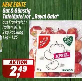 Gut & Günstig Tafeläpfel rot „Royal Gala“ 2 kg
