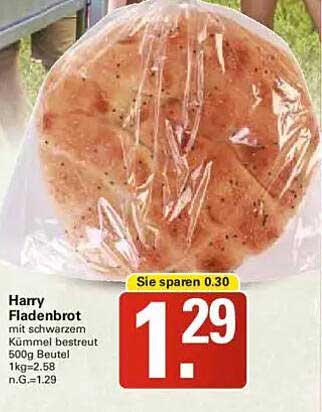 Harry Fladenbrot mit schwarzem Kümmel, 500g Beutel