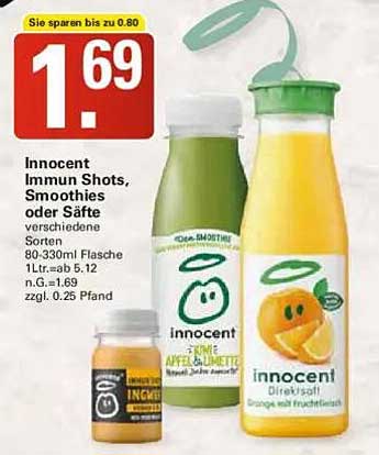 Innocent Immun Shots, Smoothies oder Säfte - verschiedene Sorten