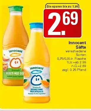 Innocent Säfte verschiedene Sorten 0,75/0,9 L Flasche