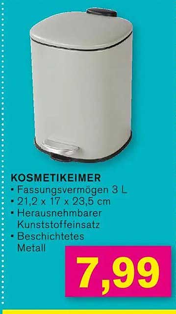 KOSMETIKEIMER 3 L mit herausnehmbarem Kunststoffeinsatz