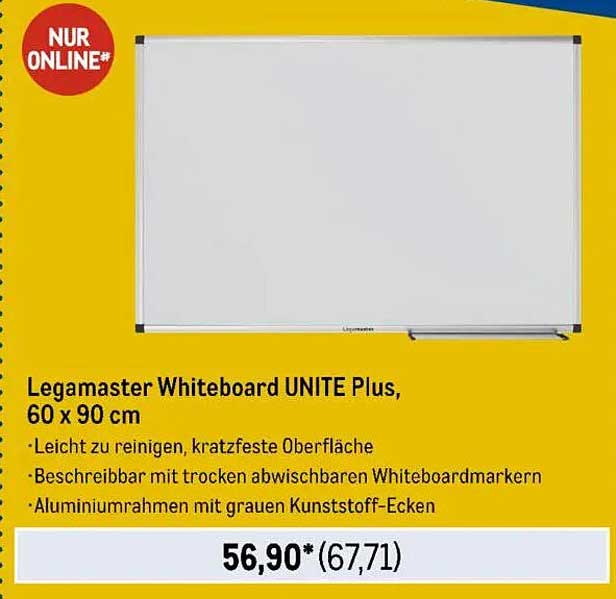Legamaster Whiteboard UNITE Plus, 60 x 90 cm