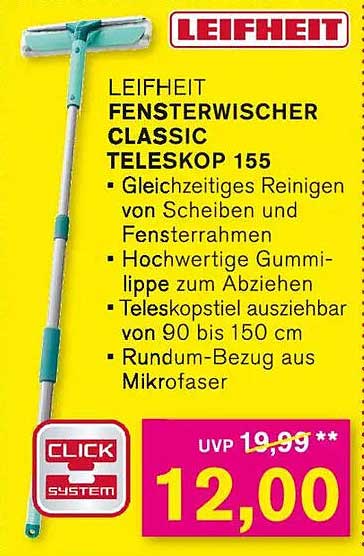 LEIFHEIT FENSTERWISCHER CLASSIC TELESCOP 155