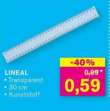 LINEAL - Transparent, 30 cm, Kunststoff