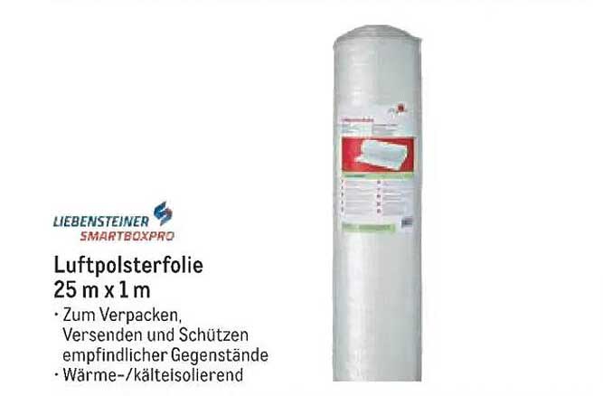 Luftpolsterfolie 25 m x 1 m von Liebensteiner - Smartboxpro
