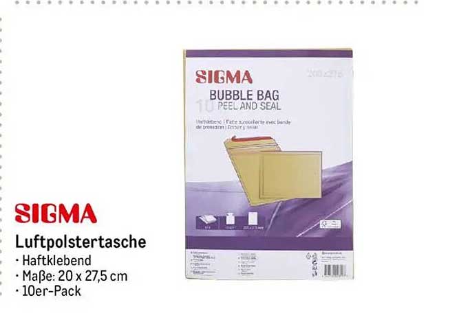Luftpolstertasche - Haftklebend, Maße: 20 x 27,5 cm, 10er-Pack