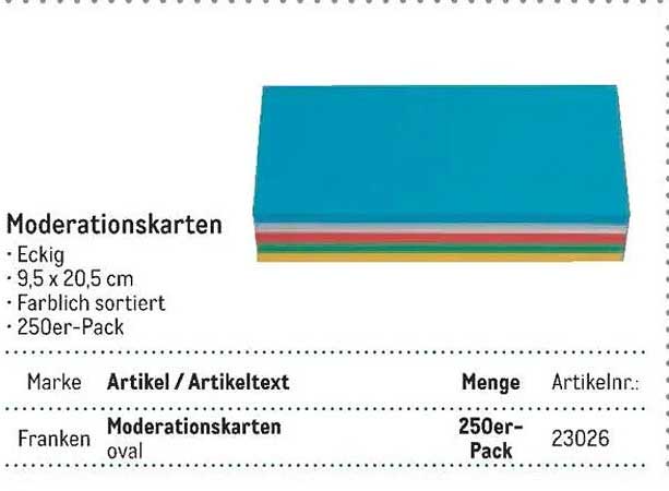 Moderationskarten - Eckig - 250er-Pack