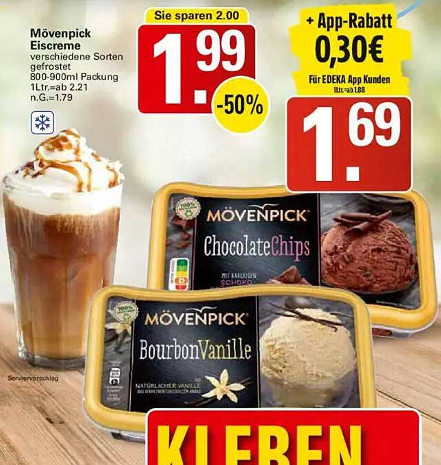 Mövenpick Eiscreme verschiedene Sorten 800-900ml