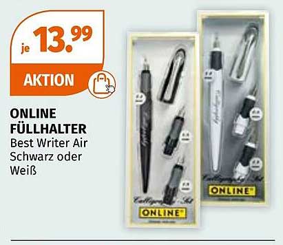 ONLINE FÜLLHALTER Best Writer Air Schwarz oder Weiß