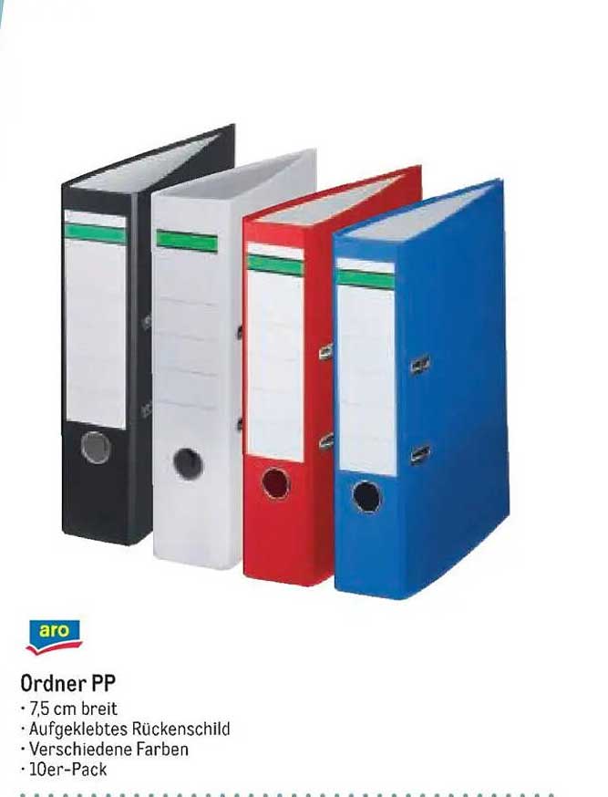 Ordner PP - 10er-Pack in verschiedenen Farben