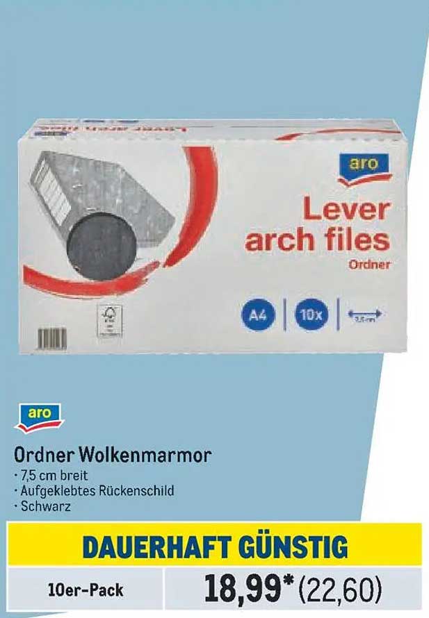 Ordner Wolkenmarmor 10er-Pack von aro