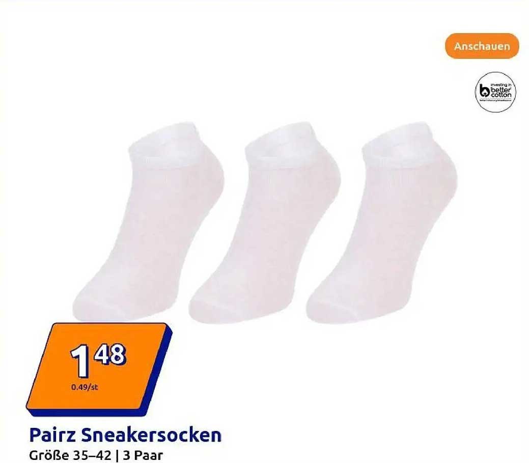 Pairz Sneakersocken – 3 Paar in den Größen 35–42