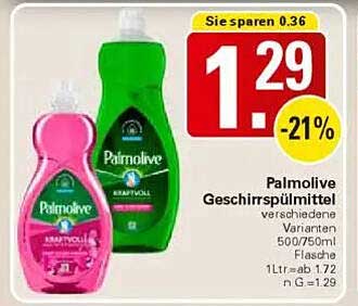 Palmolive Geschirrspülmittel verschiedene Varianten 500/750ml Flasche