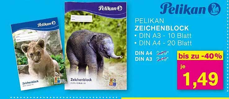 Pelikan Zeichenblock DIN A3 und DIN A4 – Kreativität für Groß und Klein