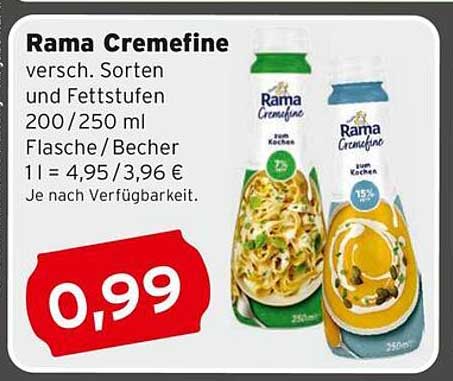Rama Cremefine 200/250 ml - Verschiedene Sorten und Fettstufen