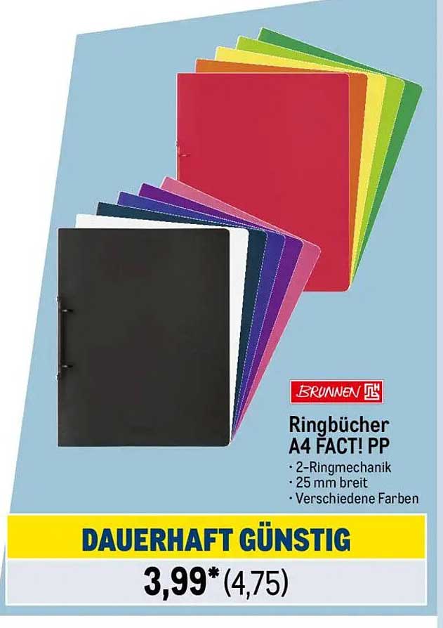 Ringbücher A4 FACT! PP von BRUNNEN