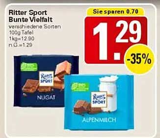 Ritter Sport Bunte Vielfalt 100g Tafel