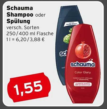 Schauma Shampoo oder Spülung – verschiedene Sorten, 250/400 ml Flasche