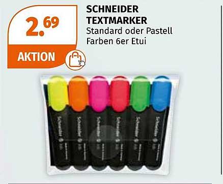 Schneider Textmarker 6er Etui – Standard oder Pastell