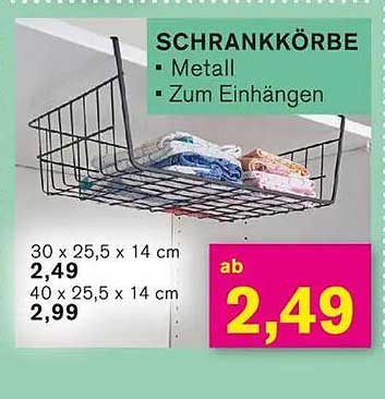Schrankkörbe aus Metall – zum Einhängen