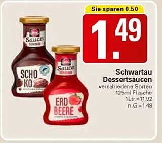 Schwartau Dessertsaucen verschiedene Sorten 125ml Flasche