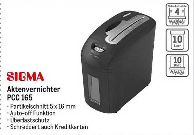 SIGMA Aktenvernichter PCC 165