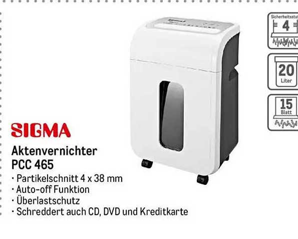 SIGMA Aktenvernichter PCC 465