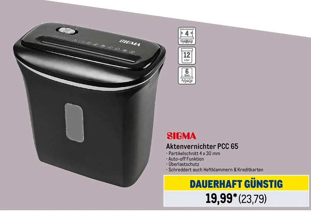 SIGMA Aktenvernichter PCC 65