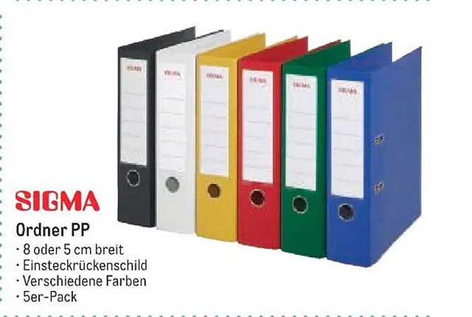SIGMA Ordner PP 5er-Pack