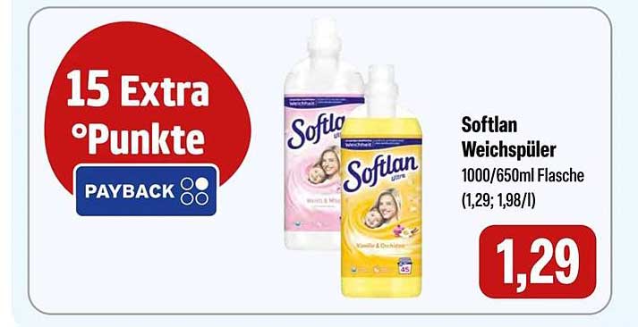 Softlan Weichspüler 1000/650ml Flasche