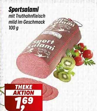Sportsalami mit Truthahnfleisch mild im Geschmack 100 g